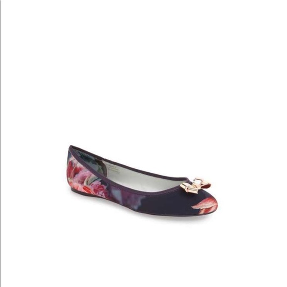 Ted Baker Imme 2 Floral Flat Shoes Size 